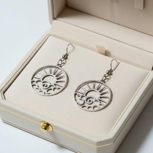 Sunny Day Sterling Silver dangle earrings - - LadybugfeetDesigns -