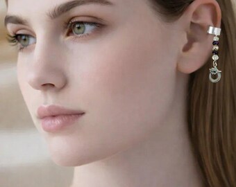 Silver Dragon Crystal Ear Cuff