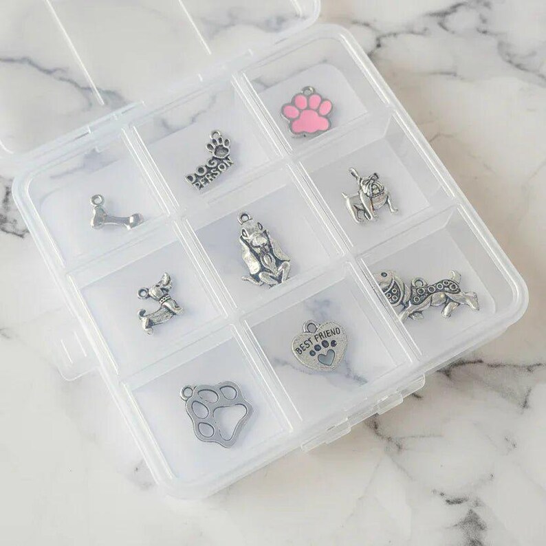 Dog Person Charm Box - 9 pc., Silver - - LadybugfeetDesigns -