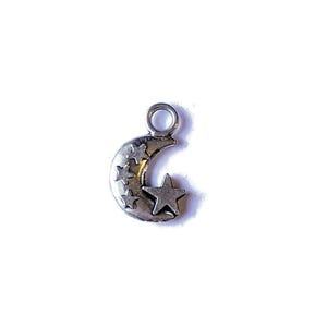 Silver Celestial Moon & Star Charm - - LadybugfeetDesigns -