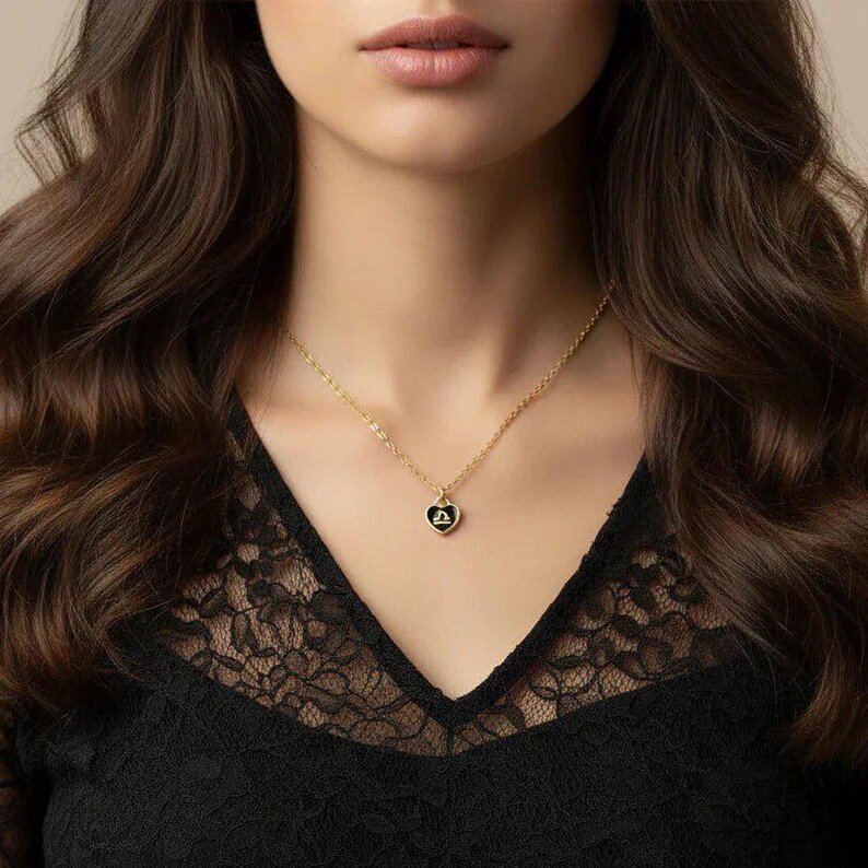 Zodiac Sign Heart Necklace, Gold - 20 inches - - LadybugfeetDesigns -