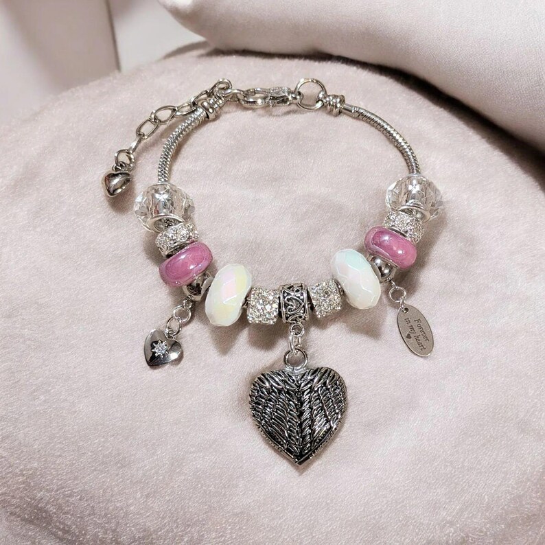 Forever in My Heart Memory bracelet, Silver - - LadybugfeetDesigns -
