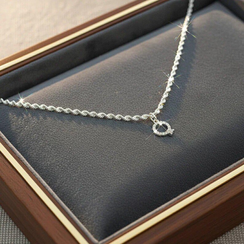 CZ Diamond Engagement Ring Necklace/Earring set, Sterling Silver - - LadybugfeetDesigns -