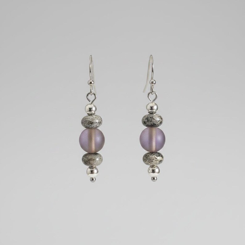 Moonstone/Leopard Skin Jasper Beaded Hook Earrings - - LadybugfeetDesigns -