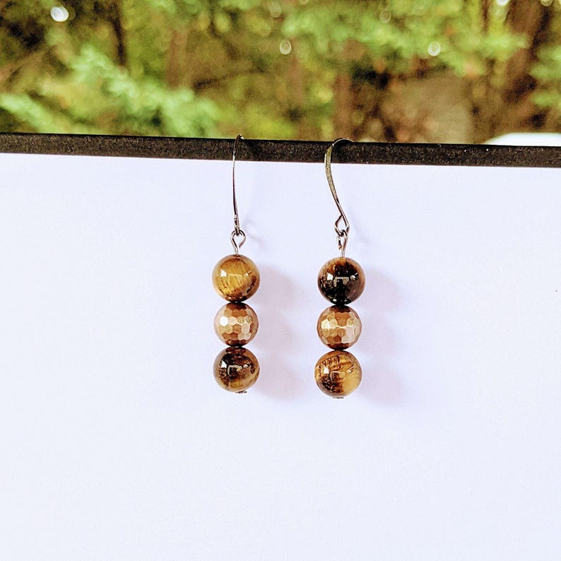 Golden Tiger's Eye Bracelet/Earring Set - - LadybugfeetDesigns -