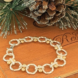 Chunky Two-Tone Chain Bracelet - - LadybugfeetDesigns -