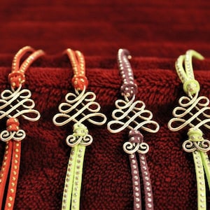 Unalome/Triple Infinity Beaded Suede Bracelet - - LadybugfeetDesigns -