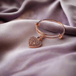 CZ Rose Gold Heart Ring 5-7 - - LadybugfeetDesigns -