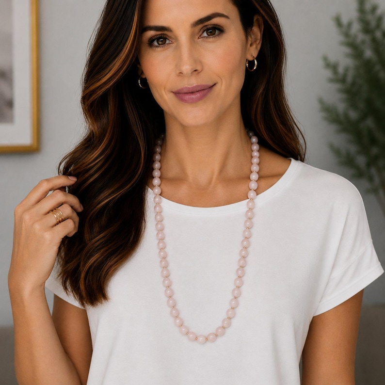 Pretty Plum Crystal Knotted Necklace -36 inch - - LadybugfeetDesigns -