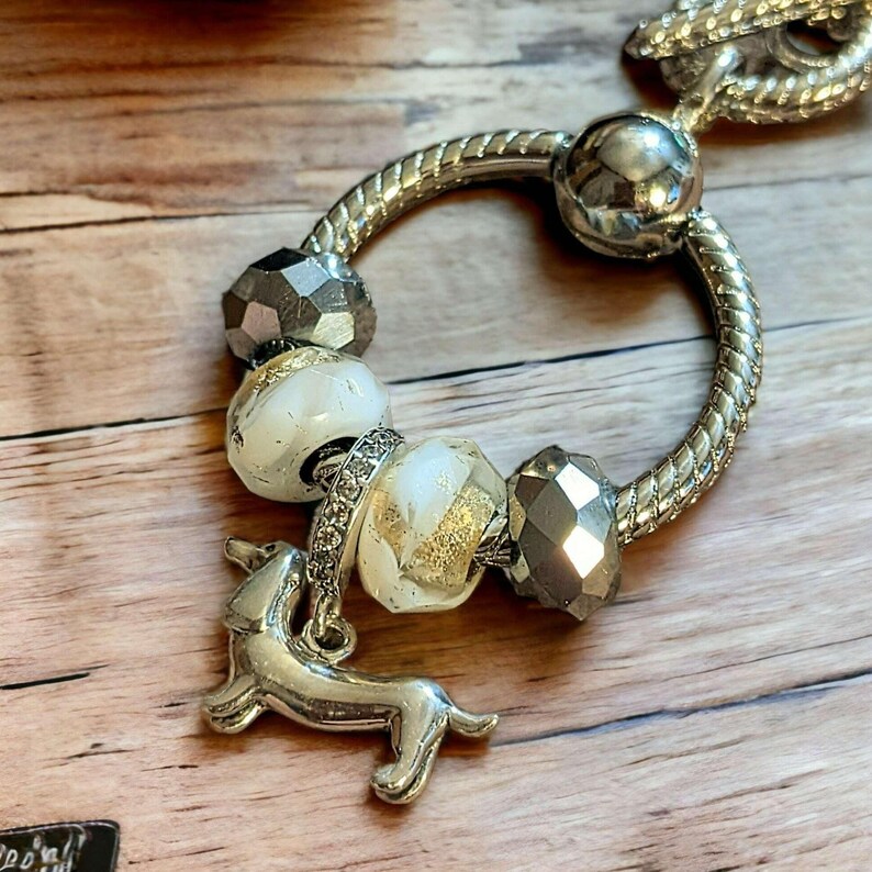 Dachshund Sterling Silver Toggle Charm Necklace, 20 inches - - LadybugfeetDesigns -
