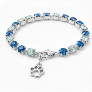 Dog/Cat Paw Faceted Crystal Bracelet - - LadybugfeetDesigns -
