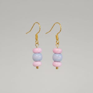 Opal Beaded Hook Earrings, Gold - - LadybugfeetDesigns -