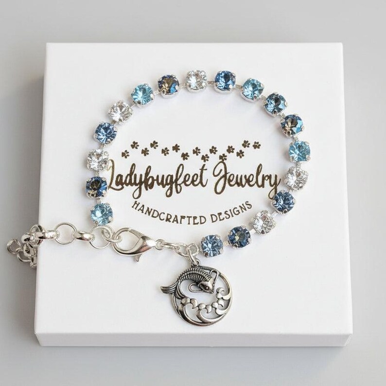 Koi Pendant Faceted Crystal Bracelet - - LadybugfeetDesigns -