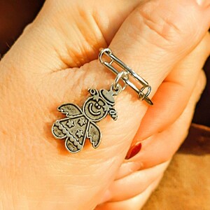 Gingerbread Angel Expandable Charm Ring - - LadybugfeetDesigns -
