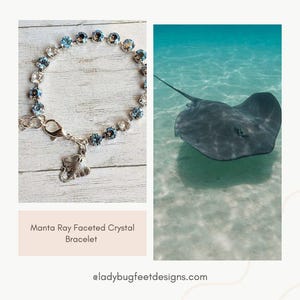 Manta Ray Faceted Crystal Bracelet - - LadybugfeetDesigns -