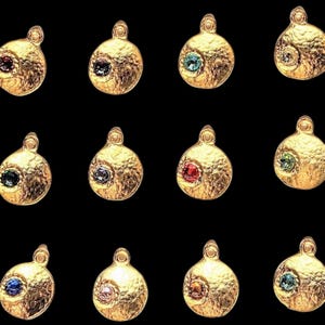 Gold Birthstone Cuff bangle, European Charm Bracelet - - LadybugfeetDesigns -