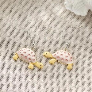 Rustic Turtle Hook Earrings - - LadybugfeetDesigns -