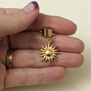 Celestial Sun Ear Cuff, Gold - - LadybugfeetDesigns -