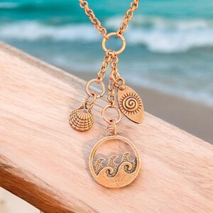 Ocean Wave koperen bedelketting, 18-24 inch