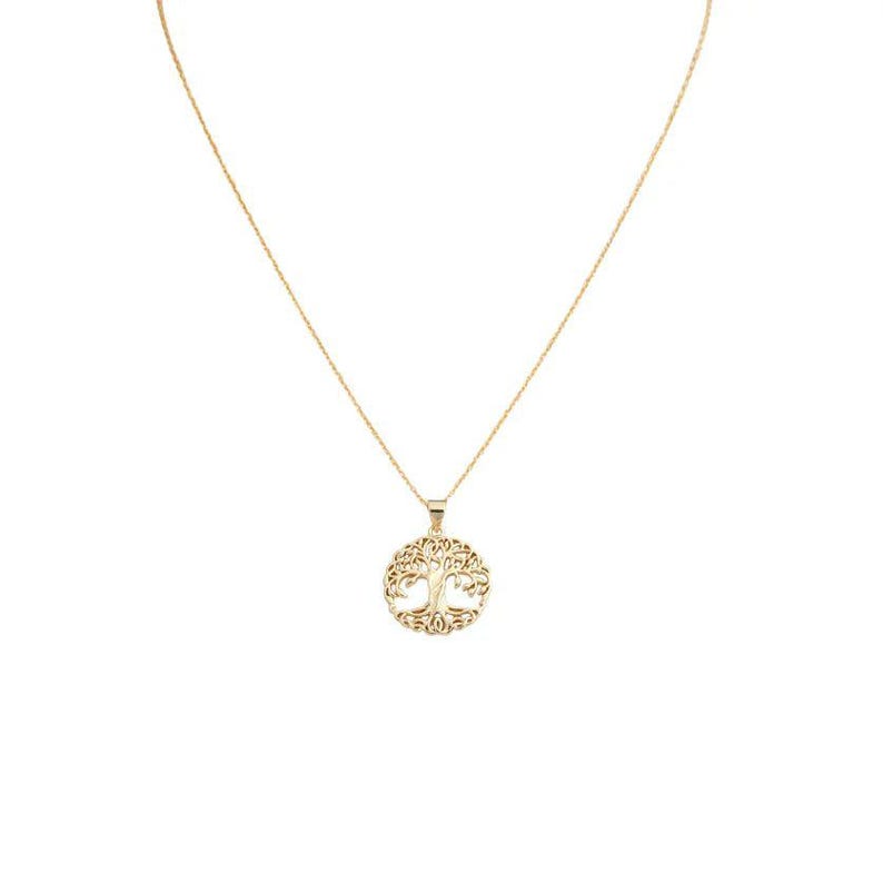 Tree of Life necklace, Gold- 20 inch - - LadybugfeetDesigns -