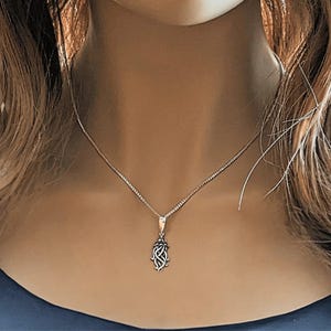 Jellyfish Pendant charm necklace, Sterling Silver - 22 inch - - LadybugfeetDesigns -