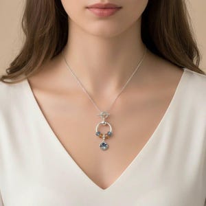 Sleeping Under the Stars Sterling Silver Toggle Charm Necklace, 20 inches - - LadybugfeetDesigns -