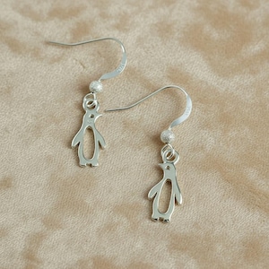 Penguin Sterling Silver dangle earrings - - LadybugfeetDesigns -