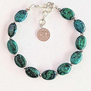 African Turquoise Jasper Owl Bracelet/Earring Set - - LadybugfeetDesigns -