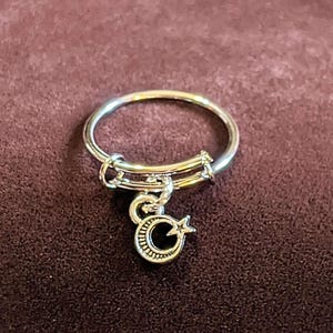 Moon Star Expandable Charm Ring - - LadybugfeetDesigns -