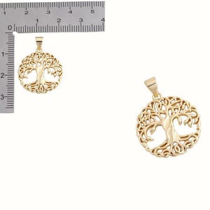 Tree of Life necklace, Gold- 20 inch - - LadybugfeetDesigns -
