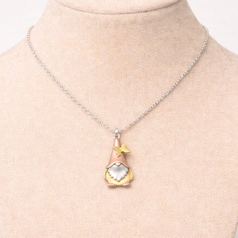 Boho Gnome Necklace, Silver - - LadybugfeetDesigns -