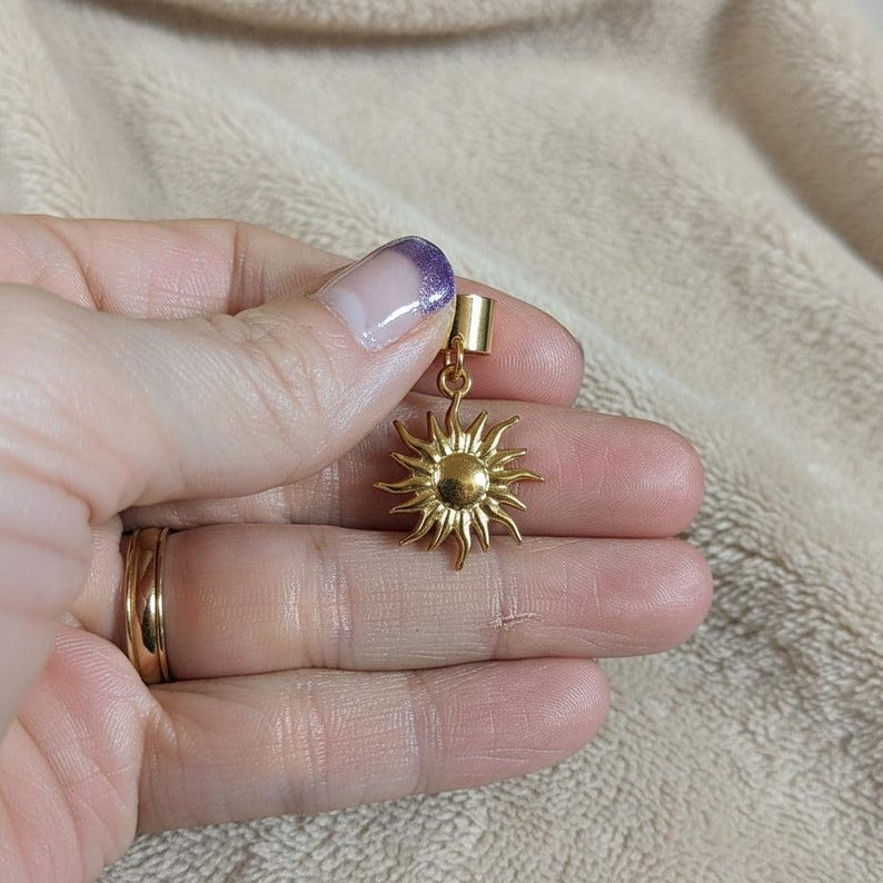 Celestial Sun Ear Cuff, Gold - - LadybugfeetDesigns -
