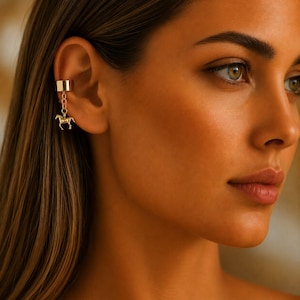Horse Ear Cuff, Gold - - LadybugfeetDesigns -