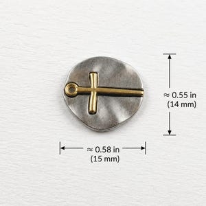 Gold Cross on Silver Two-Tone Necklace, 20 inches - Gold - - LadybugfeetDesigns -