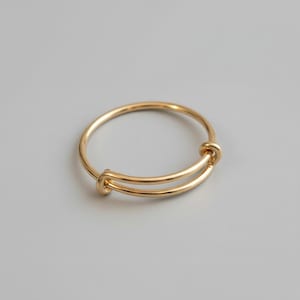 DESIGN YOUR Charm Ring, Adjustable 14k Gold Filled charm dangle ring - - LadybugfeetDesigns -