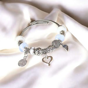 Easy Wrap Memorial Cuff Bracelet, Silver - - LadybugfeetDesigns -