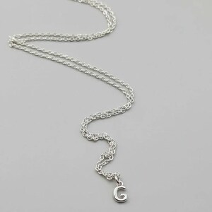 Mini Bubble Initial Necklace - Silver- 20 inch - - LadybugfeetDesigns -