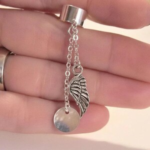 Angel Wing ear cuff, Silver - - LadybugfeetDesigns -