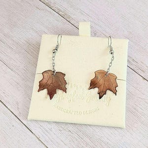 Maple Leaves Dangle Earrings, Silver - - LadybugfeetDesigns -