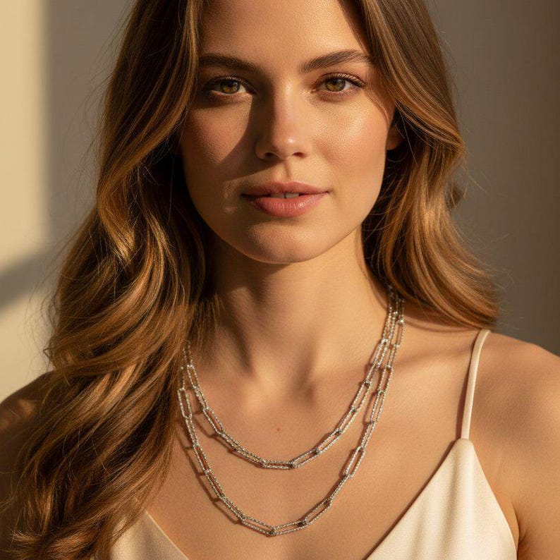 Diamond Cut Paperclip Chain necklace, Silver - 18- 24 inch - - LadybugfeetDesigns -
