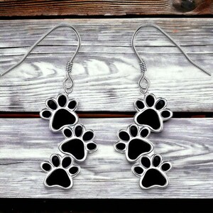 Dog Paws Enamel Earrings