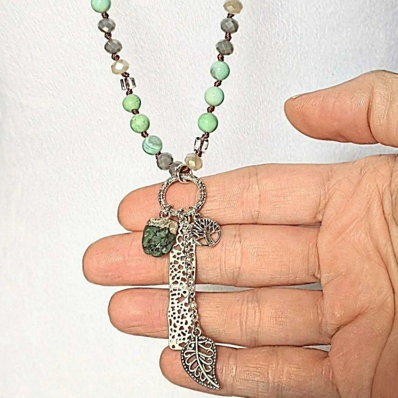 Nature's Dream Semi-Precious Gemstone Necklace - 36 inch - - LadybugfeetDesigns -