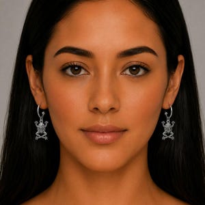 Fancy Frog Hoop Earrings, Silver - 16mm - - LadybugfeetDesigns -