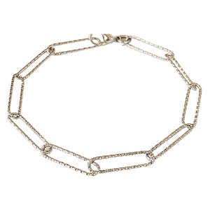 Diamond Cut Silver Paperclip Chain Bracelet - - LadybugfeetDesigns -