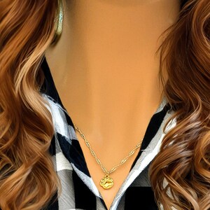 Paw Print necklace, Gold- 20 inch - - LadybugfeetDesigns -
