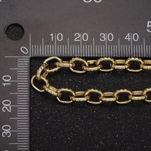 24K Gold Filled Textured Oval Link Charm Bracelet Base - D.i.y. - Build Your Charm Bracelet! - - LadybugfeetDesigns -
