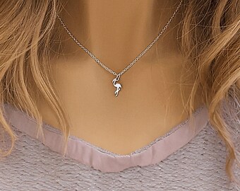 Flamingo Pendant Necklace, Silver - 18 - 22 inches