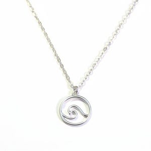 Ocean Wave necklace, 18 inch - Silver - - LadybugfeetDesigns -