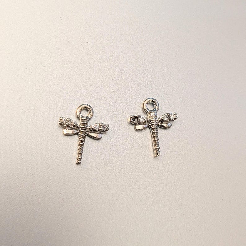 Tiny Dragonfly Mini Hoop Huggie Earrings, Silver- 12mm - - LadybugfeetDesigns -