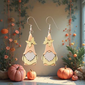 Boho Gnome hook earrings - Sterling Silver hooks - - LadybugfeetDesigns -